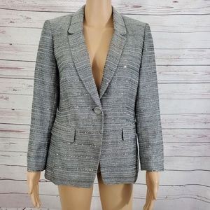 Lafayette 148 Blazer 6 Gray Sequin